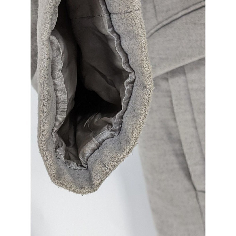 ASOS Hooded Long Coat Zip Front Gray Lined Pockets Women's Sz 10 - Picture 12 of 12